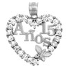 Sterling Silver Sweet 15 Anos Quinceanera Pendant with Cubic Zirconia