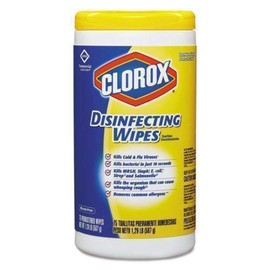 Clorox 15948CT Disinfecting Wipes, 75 Wipes, 6/CT, Lemon Scent