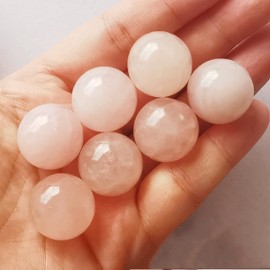 Manekieko Manekieko 7 Pcs Natural Rose Quartz 2cm Crystal Sphere Ball Set,Feng Shui Chakra Aura Home Desk Decor Decorative Collection