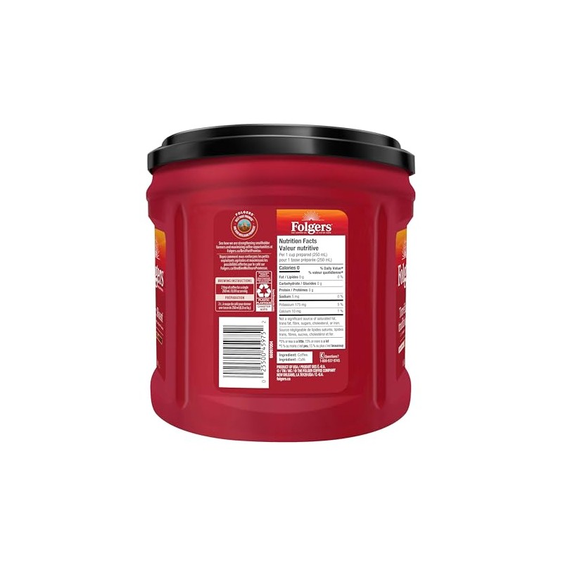 Folgers Tostado Clásico Tueste Medio Oscuro, Café Molido, Bote De