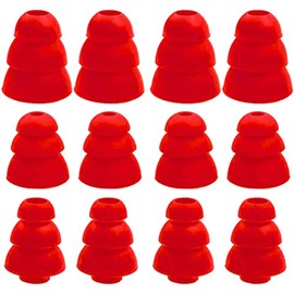 JNSA 3 Flange Ear Tip Noise Isolation Triple Flange Eartip Replacement Earbuds Tips Compatible with Most Earbuds Diameter 4mm - 5mm in-Ear Earphones,S/M/L,6 Pairs, Red 3F6P3R