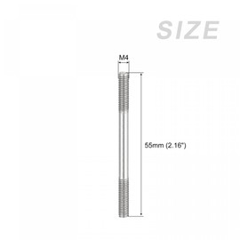 sourcing map Double Ended Stud Screws (M4 Thread 55mm Length) 10pcs, 304 Stainless Steel Dual Threaded Rod Bolts - for House Maintenance