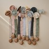 mushie Linen Baby Pacifier Clip Holder | Soft Fabric Strap,