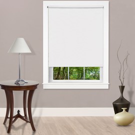 Cordless Tear Down Room Darkening Shade - 73 Inch Width, 72 Inch Length - White - Cord-Free Customizable Light Filtering Horizontal Mini Vinyl Windows Blinds for Interior by Achim Home Decor