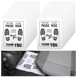 200 Pcs Paper Floor Mats for Cars - 20×16" Disposable Floor Mats for Cars, Auto Vehicles Floor Covers with Footprint Words, White Floor Pads for Cars, Auto Detailing Supplies