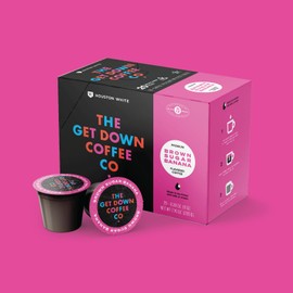 The Get Down Coffee Co. Brown Sugar Banana Flavored Coffee Pods 20 ct, 100% Arabica Coffee, Single Serve Coffee Pods Compatible with K Cups Brewers