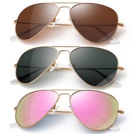 kunchu Classic Aviator Sunglasses for Men Womens Sunglasses Driving Polarized Sunglasses UV 400 Lens Protection