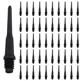 CChiai 50PCS Threaded Plastic Tips 30mm/1.18in Plastic Replacement Shafts for Electronic Dartboards Black