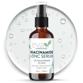 Eva Naturals Niacinamide Serum for Face - 12% Niacinamide & 2% Zinc Serum with Hyaluronic Acid - Pore Minimizer, Improve Dark Spots, Redness Relief (2 oz)