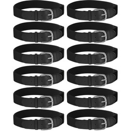 Hercicy 12 Pcs Baseball Belts Softball Belts Bulk for Adult and Youth Adjustable(Youth Size,Black)