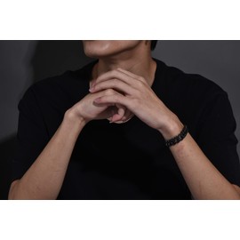 HALUKAKAH Gold Chain for Men Iced Out,Men's 14MM Miami Cuban Link Chain Bracelet 8.7In(22cm) in Rhodium Black Plated,Full Cz Diamond Cut Prong Set,Gift for Him