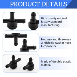 Pair of 2-Way (L) 3-Way (T) Car Windshield Washer Check Valve Connectors Replacement for Volvo C30 C70 S40 S60 S70 S80 V50 V70 XC60 XC70 XC90 9178897 31391513