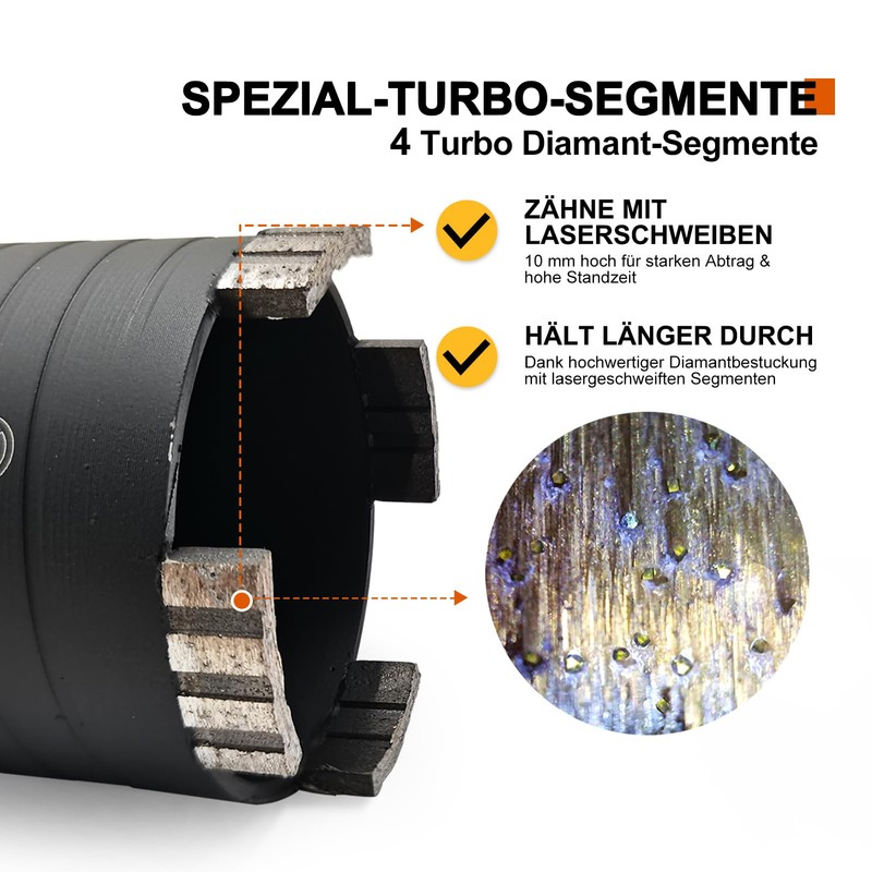 GVHAKG Diamond Core Drill Bit Set 68 mm Segment Height