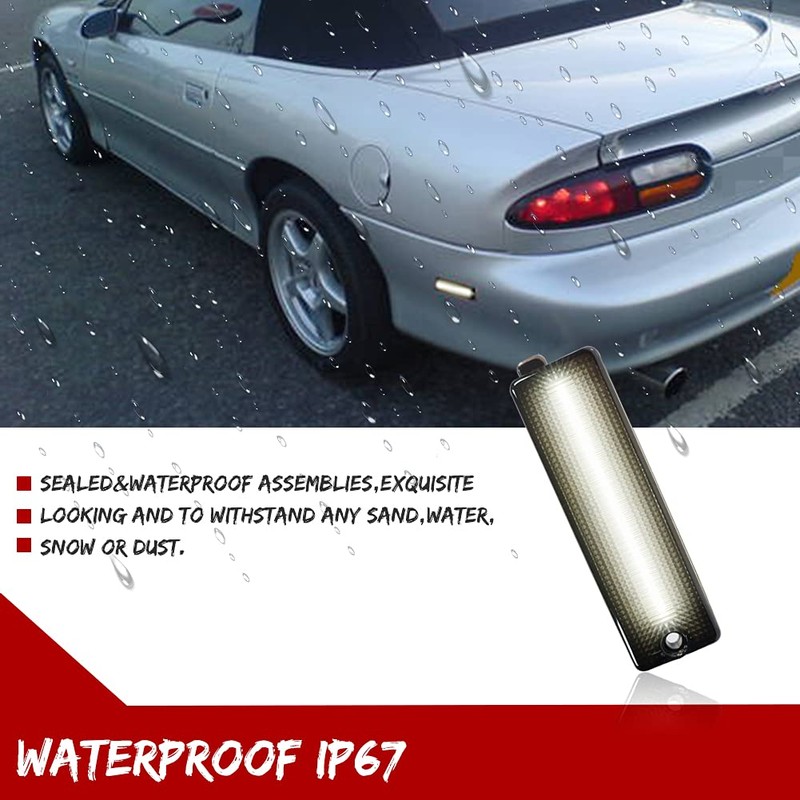 KENRTIR Smoked Lens White LED Rear Side Marker Lamps Compatible