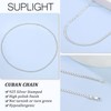 Suplight Men's Curb Chain, 925 Silver Cuban Link Chain/Figoro Chain,