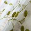 TIYANA Leaf Pattern Lace Curtains, Light Green Ivy Leaves, Set