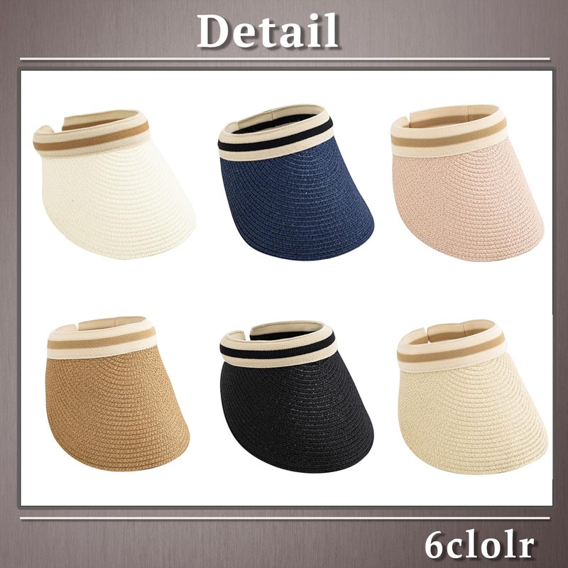 One Limitation CP329 Women's Straw Visor Sun Visor Hat Stylish