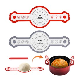 Cook's Aid 2 Pcs Silicone Bread Sling for Dutch Oven, Non-Stick Bread Baking Mat Set, Reusable Sourdough Bread Sling with Long Handles for Easier Transfer for Dough