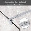 Polished Silver Stainless Steel Wall-to-Glass Bathroom Shower Support Bar Arm