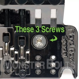 MonsterBolts Floyd Rose Tremolo Block Mounting Screws (3) - Black, Stainless, Titanium - Stainless Steel