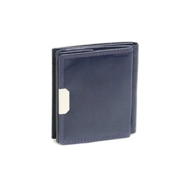 Small Leather Boxed Style wallet with large coin compartment LEAS, Genuine leather, blue - ''LEAS Special Edition''