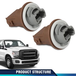 PIT66 2 Bulb Sockets Headlight Parking Turn Signal Brake Tail Light Compatible with Ford F150 F250 F350 F450 Super Duty 2004-2013/Fit Lincoln Mark LT 2006-2008 2U5Z13411SA