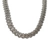 MISION 12mm diamond prong link chain silver - 18 inch