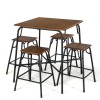 Costway 5PCS Kitchen Counter Height Table Set Bar Table Dining