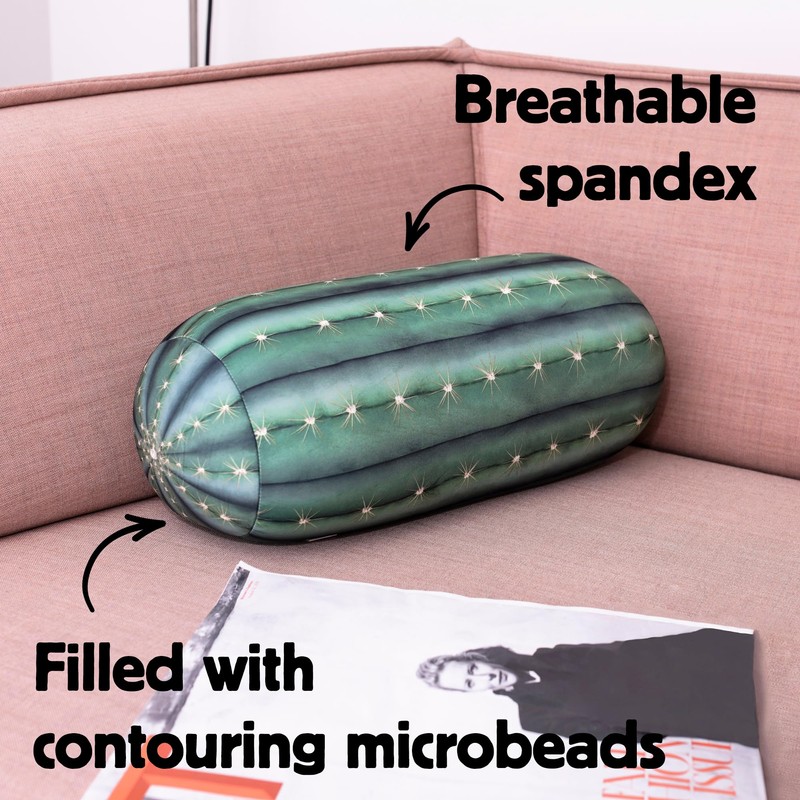 Kikkerland Cactus Headrest – Plush Plant Pillow for Home or