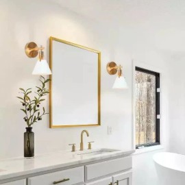 Home Decorators Collection Granville Collection Gold & White Wall Sconce Modern