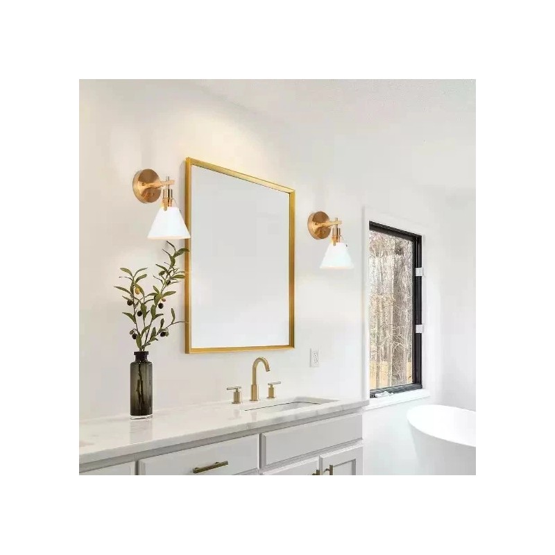 Home Decorators Collection Granville Collection Gold & White Wall Sconce