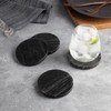 Thirstystone 4 Pack Natural Black Marble Round Coasters with Protective