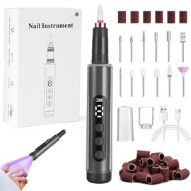 AUAUY Electric Nail Files, Professional Nail Drill for Acrylic and Gel Nails, Adjustable Speed Electric Nail Drill 18000RPM, E File Manicure Pedicure Kit, Nail Drill Machine for Beginner Nail Art DIY