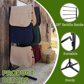 Noliven 8-Tier Portable Saddle Pad Rack with Stand for Horse Tack Storage