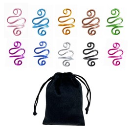 CVFRTT 10 Pieces Crochet Rings, 1 Storage Bag, Colorful Finger Crochet Hooks, Twisted Finger Ring Knitting Tools, Crochet Accessories