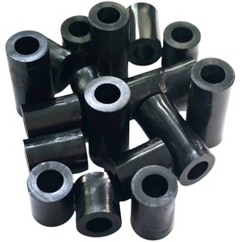 Pack of 12 M10 x 20mm Black Nylon Spacers and Standoff Washers for M3, M4, M5, M6, M8 Screws, Lengths 3mm to 30mm