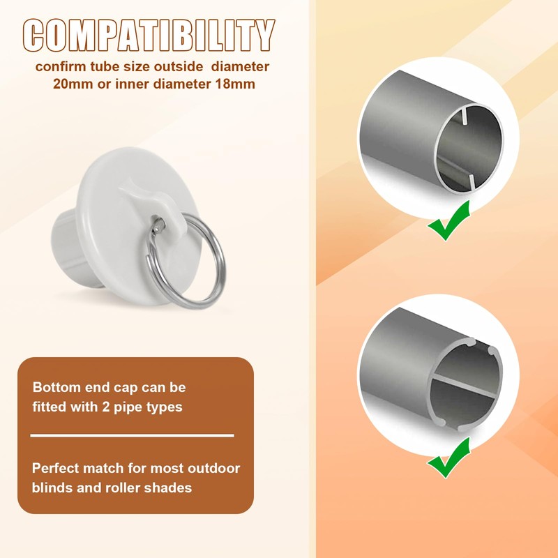 Seprochoo Replacement Shade Parts Bungee End Cap Kit, for Exterior