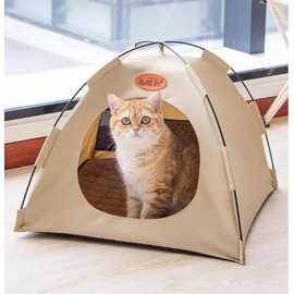 Foldable Pet Tent -Indoor Bed With Double-sided Cushion - Pet Tent for Cats ,Puppies, Rabbits, Guinea Pigs, Hedgehogs, and Other Small Animals,Cat House:_White_L(within 15 pounds)