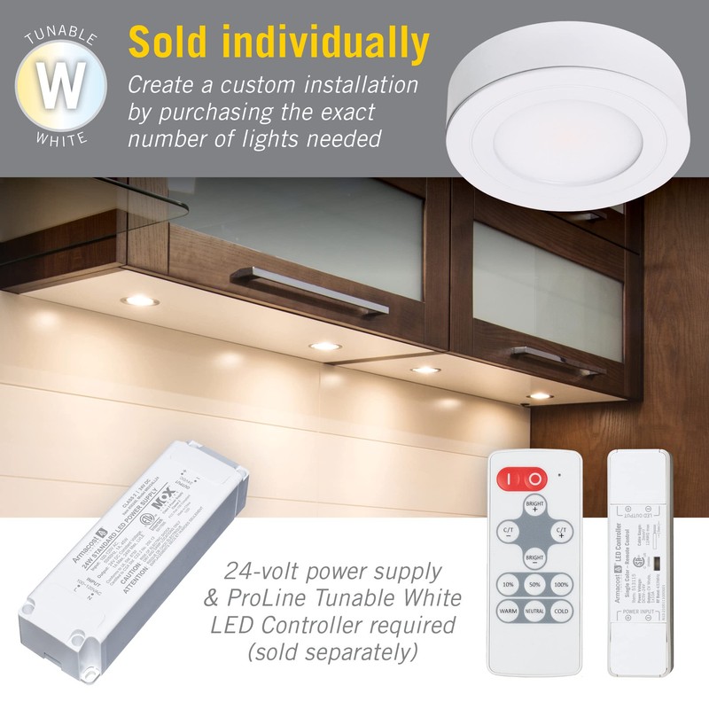 Armacost Lighting PureVue Dimmable LED Undercabinet Puck Light, CCT 2700K