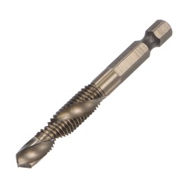 sourcing map Combination Drill and Tap Replacement Hex Shank High Speed Steel Spiral Groove Drilling Tool M8 x 1.25