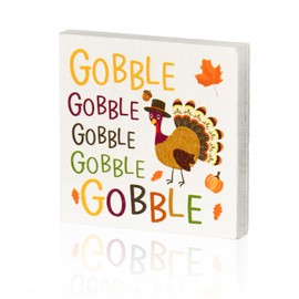 Smile Thanksgiving Wooden Decor Indoor, Turkey Decor Gobble Box Sign, Thanksgiving Table Tiered Tray Kitchen Decorations