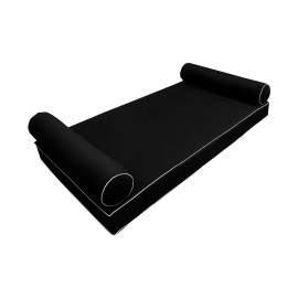 Style5 Full Size Contrast Pipe Trim Bolster Pillow Outdoor Slip Cover ONLY AD109