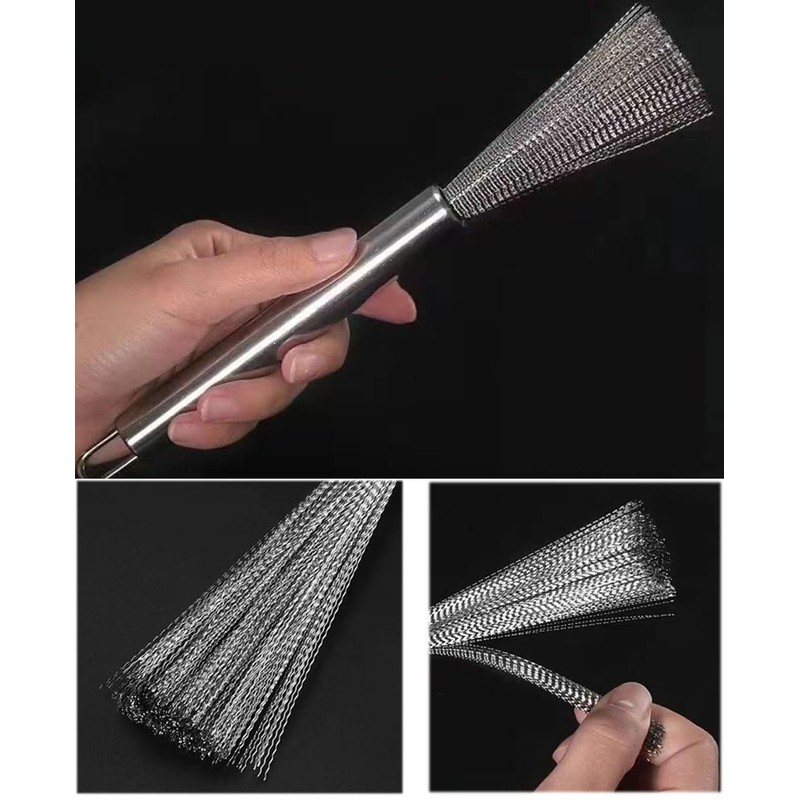 Natiform 3pcs Stainless Steel Brush Skillet Washing Kitchen Skill