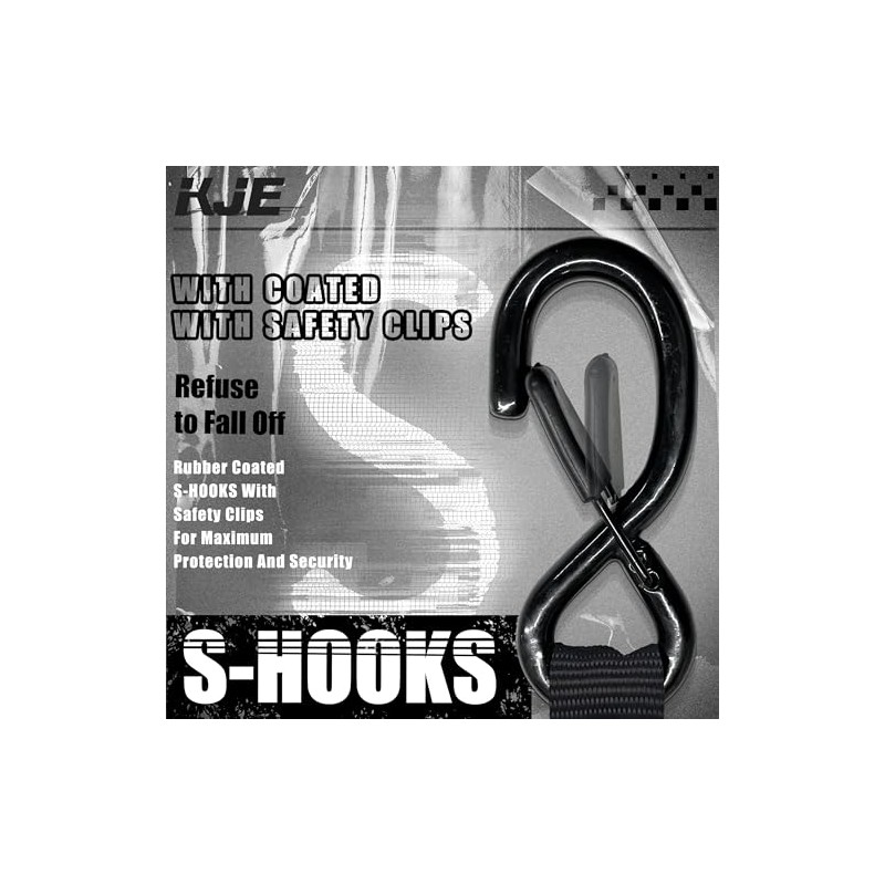 KJE Retractable Ratchet Straps, (4) 1" x 10' Tie Down