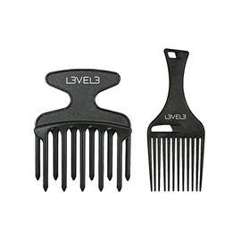 Level 3 Hair Pick Comb Set - Glides Through Hair Easily - Professional Salon Quality - Rounded Tips to Prevent Irritation - Level Three Hair Picks - 2pc