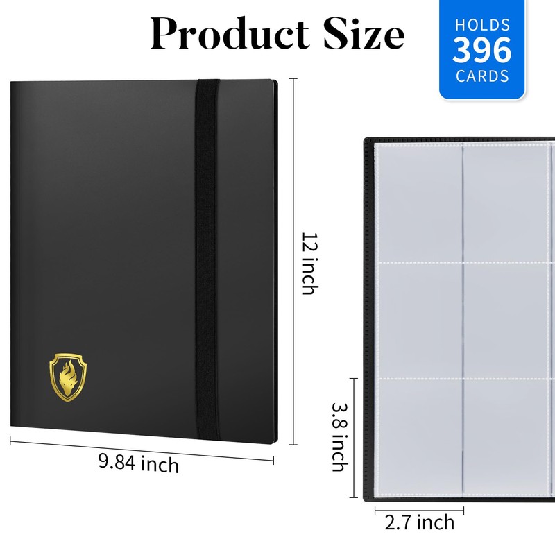 Card Binder 9 Pocket, Fabmaker 396 Pockets Trading Card Binder,