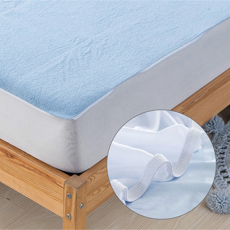 Waterproof Anti mite Mattress Pad Cover Fitted Sheet Blue 150*200+30cm