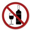 Pack of 5 Alcohol Prohibition Stickers Diameter 9.5 cm Sticker