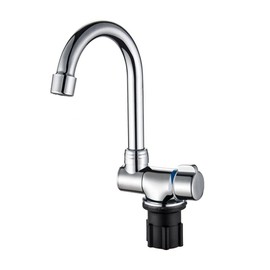 Riloer Foldable Copper Kitchen Tap, 360° Rotating Basin Tap, Cold and Hot Water Mixer Tap for RV Boats