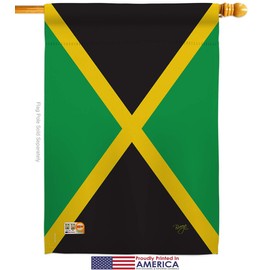 Nationality Jamaica House Flag Regional Nation International World Country Particular Area Small Decorative Gift Yard Banner Made in USA 28 X 40